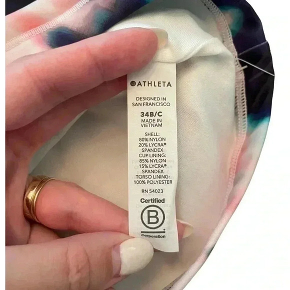 Athleta Tie Dye High Neck Tankini Swim Top Size 34 B/C NWT - Picture 2 of 8